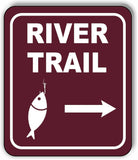 RIVER TRAIL DIRECTIONAL RIGHT ARROW CAMPING Metal Aluminum composite sign