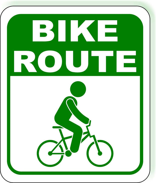 BIKE ROUTE Green  Bike Lane Metal Aluminum Composite Safety Sign