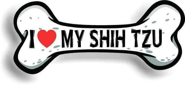 I Love My Shih Tzu Car Magnet Bumper Sticker 3"x7"