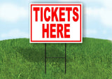 TICKETS HERE RED Yard Sign Road with Stand LAWN SIGN