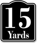 15 Yards Distance Marker Running Race 5k Marathon BLACK Aluminum Composite Sign