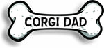 Dog Dad Corgi Bone Car Magnet Bumper Sticker 3"x7"