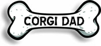 Dog Dad Corgi Bone Car Magnet Bumper Sticker 3"x7"