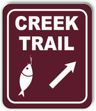 CREEK TRAIL DIRECTIONAL 45 DEGREES UP RIGHT ARROW Metal Aluminum composite sign