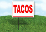 TACOS RED Yard Sign Road with Stand LAWN SIGN