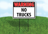 WARNING NO TRUCKS RED Plastic Yard Sign ROAD SIGN with Stand