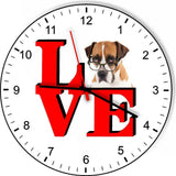 Boxer with Glasses Park Cute Puppy Dog kitchen living room Wall Clock