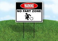 WARNING NO FART ZONE Yard Sign Road with Stand LAWN SIGN