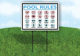 POOL RULES DOS AND DONTS Yard Sign Road with Stand LAWN SIGN