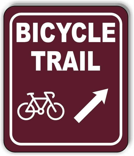 BICYCLE TRAIL DIRECTIONAL 45 DEGREES UP RIGHT ARROW Aluminum composite sign