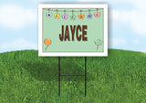 JAYCE WELCOME BABY GREEN  18 in x 24 in Yard Sign Road Sign with Stand