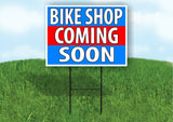 BIKE SHOP COMING SOON BLUE Plastic Yard Sign ROAD SIGN with Stand