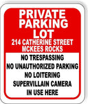 214 CATHERINE ST PRIVATE PARKING metal outdoor sign long lasting lot signage