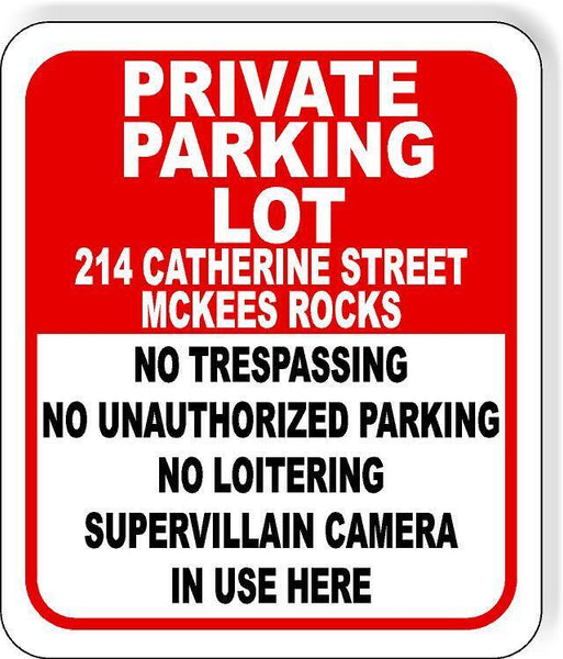 214 CATHERINE ST PRIVATE PARKING metal outdoor sign long lasting lot signage