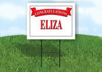 ELIZA CONGRATULATIONS RED BANNER 18in x 24in Yard sign with Stand