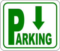 Directional Parking Sign with arrow pointing down METAL Aluminum Composite