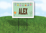 ALEX WELCOME BABY GREEN  18 in x 24 in Yard Sign Road Sign with Stand