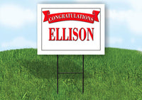 ELLISON CONGRATULATIONS RED BANNER 18in x 24in Yard sign with Stand