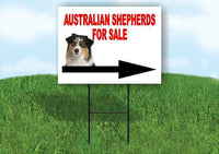 Australian Shepherd FOR SALE DOG RIGHT ARROW Yard Sign with Stand LAWN SIGN