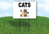 CATS WITH PICTURE Yard Sign with Stand LAWN SIGN