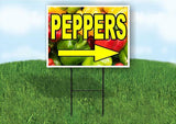 PEPPERS RIGHT ARROW WITH PEPPER Yard Sign Road with Stand LAWN SIGN Single sided