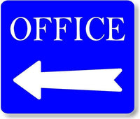 OFFICE LEFT ARROW BLUE Metal Aluminum composite sign