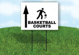 BASKETBALL COURTS STRAIGHT ARROW Yard Sign with Stand LAWN SIGN