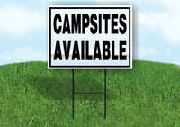 CAMPSITES AVAILABLE  BLUE BROWN Yard Sign with Stand LAWN SIGN