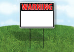 WARNING BLANK SIGN Plastic Yard Sign ROAD SIGN with Stand