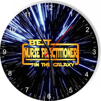 Best Nurse Practitioner Star Galaxy Wars Space Kitchen Living room Wall Clock