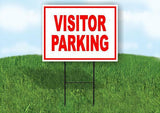 Visitor Parking RED Yard Sign Road with Stand LAWN SIGN