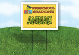 AMINAH PRESCHOOL GRADUATE 18 in x 24 in Yard Sign Road Sign with Stand