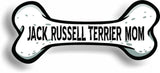 Dog Mom Jack Russell Terrier Bone Car Magnet Bumper Sticker 3"x7"