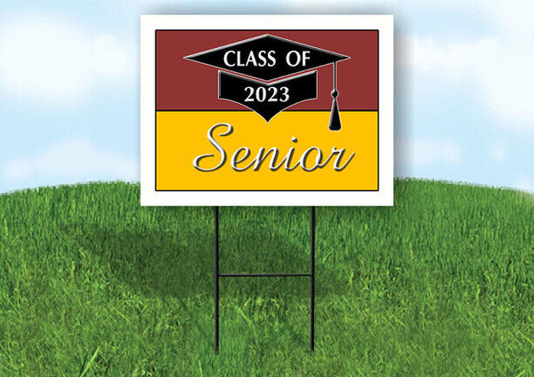 2023 SENIOR CARDINAL GOLD  18inx24in Yard Road Sign w/ Stand