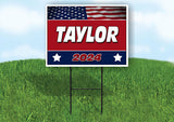 TAYLOR FLAG RED 2024 18inx24in Yard Road Sign w/ Stand