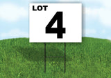 LOT 4 BLACK WHITE Yard Sign with Stand LAWN SIGN