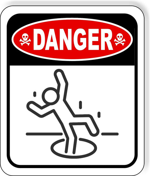 Danger Falling Hazard Open Floor Metal