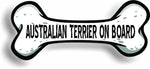 Dog on Board Australian Terrier Bone Car Magnet Bumper Sticker 3"x7"