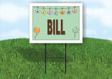 BILL WELCOME BABY GREEN  18 in x 24 in Yard Sign Road Sign with Stand