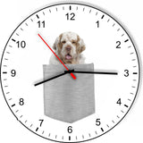 Clumber Spaniel In Your Pocket Puppy Dog kitchen living room Wall Clock