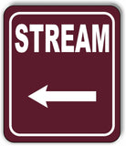STREAM DIRECTIONAL LEFT ARROW CAMPING Aluminum composite sign