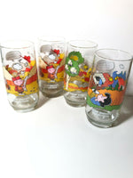 4 VINTAGE CAMP SNOOPY GLASSES ~ MCDONALDS ~ 1950-1971