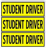 SET 3 Student Driver  Car MAGNET Magnetic Bumper Sticker  bright safety yellow