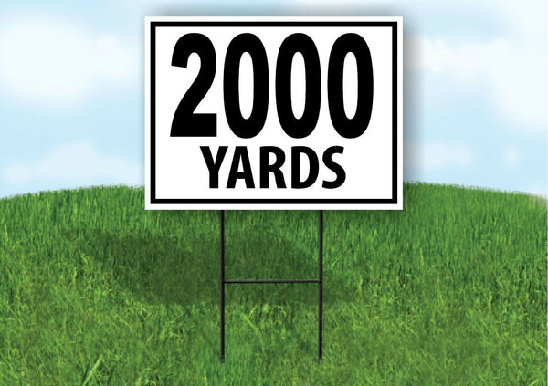 2000 YARDS DISTANCE MARKER TARGET RUNNING Plastic Yard Sign ROAD SIGN with Stand