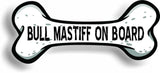 Dog on Board Bull Mastiff Bone Car Magnet Bumper Sticker 3"x7"