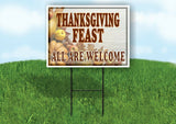 THANKSGIVING FEAST ALL WELCOME GOURDS Yard Sign with Stand LAWN SIGN