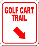 GOLF CART TRAIL RED 8 Arrow Variations Metal Aluminum composite sign
