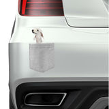 Bedlington Terrier Dog in pocket Fridge Car Magnet Bumper Sticker App size 4"x7"