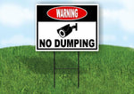 warning No dumping video surveillance Yard Sign Road with Stand LAWN SIGN