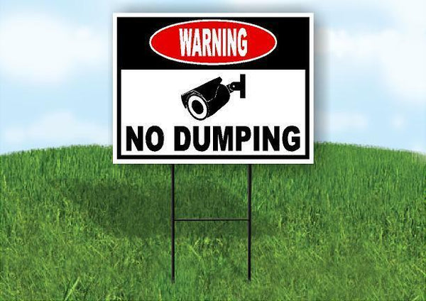 warning No dumping video surveillance Yard Sign Road with Stand LAWN SIGN